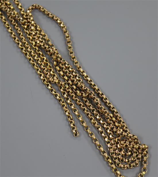 Two 9ct gold chain link necklaces, gross 19.1 grams.